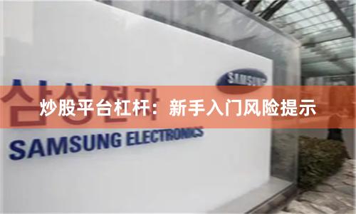 炒股平台杠杆：新手入门风险提示